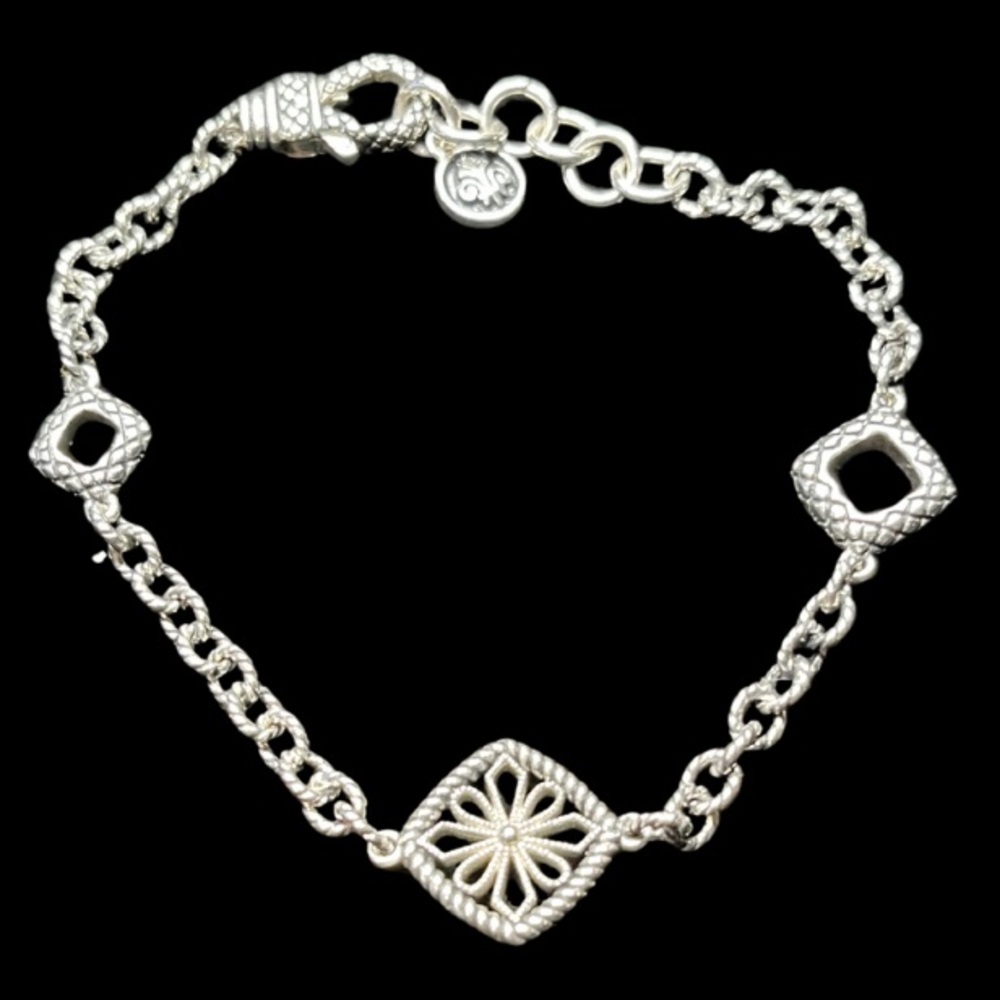 1615 * Andrea Candela Sterling Silver Bracelet Lazo De Colores Collection